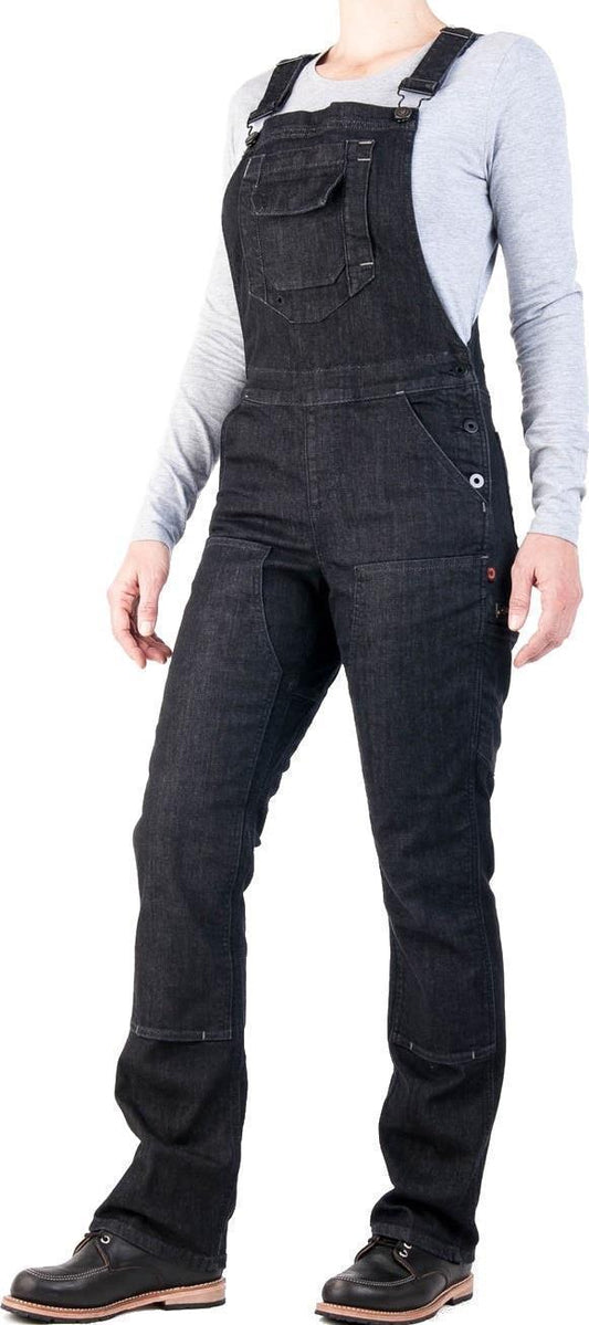 Freshley Overalls, Denim, 30" Inseam - Womens - Heathered Black Denim 1