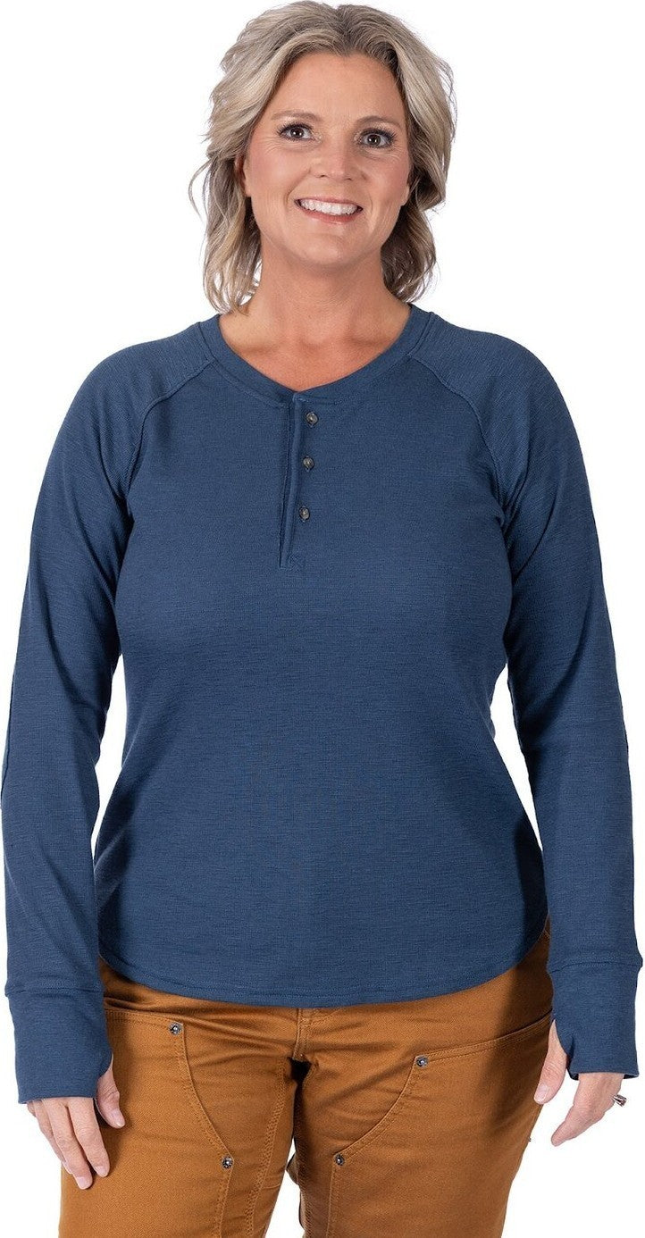 Honed Henley - Womens - atlantic blue 1