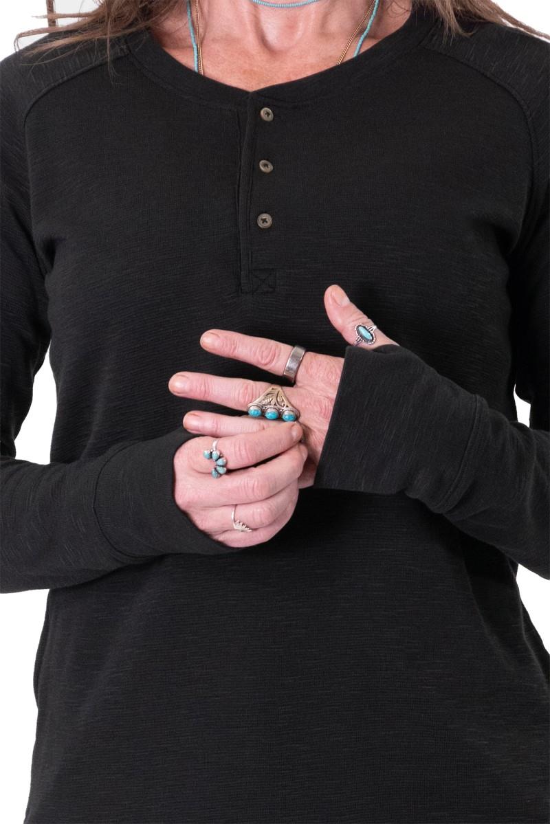 Honed Henley - Womens - black 1