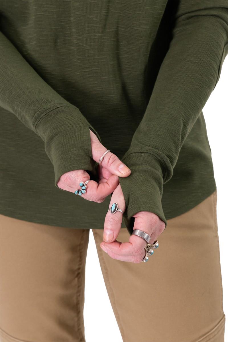 Honed Henley - Womens - moss green 1