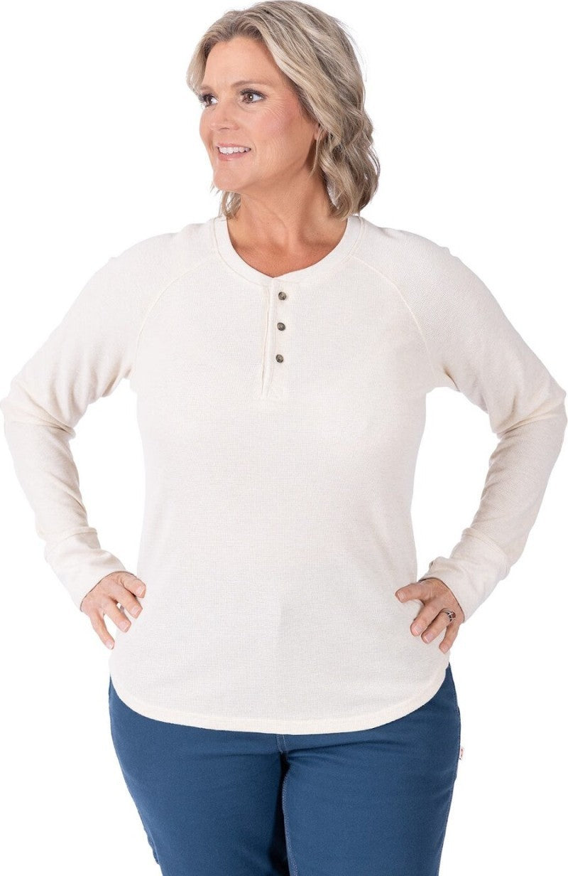 Honed Henley - Womens - oatmeal 1