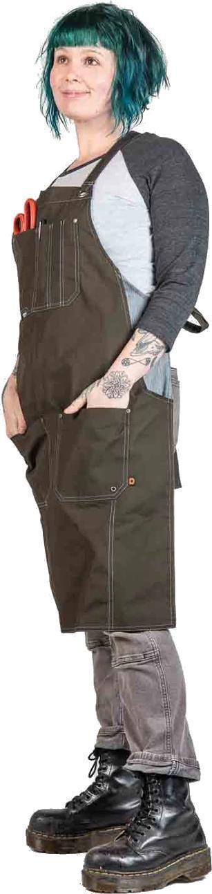 Obana Long Apron - Womens - Olive Green 3