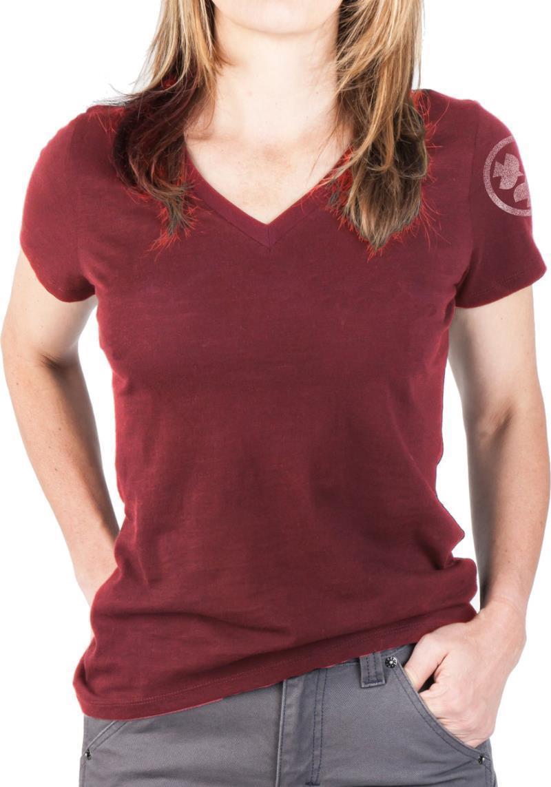 Solid V-Neck Tee - Womens - Currant 1