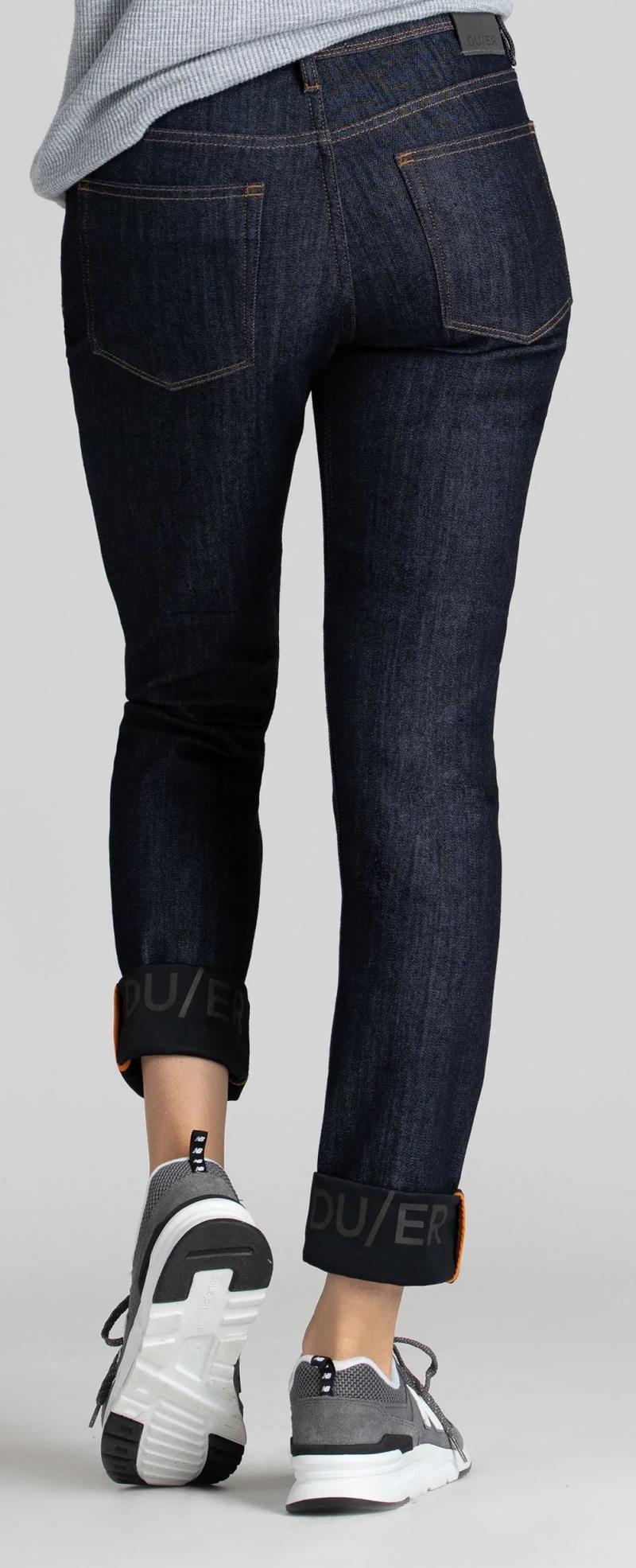 All-Weather Denim Slim Straight Pants, 32" Inseam - Womens - heritage rinse 1