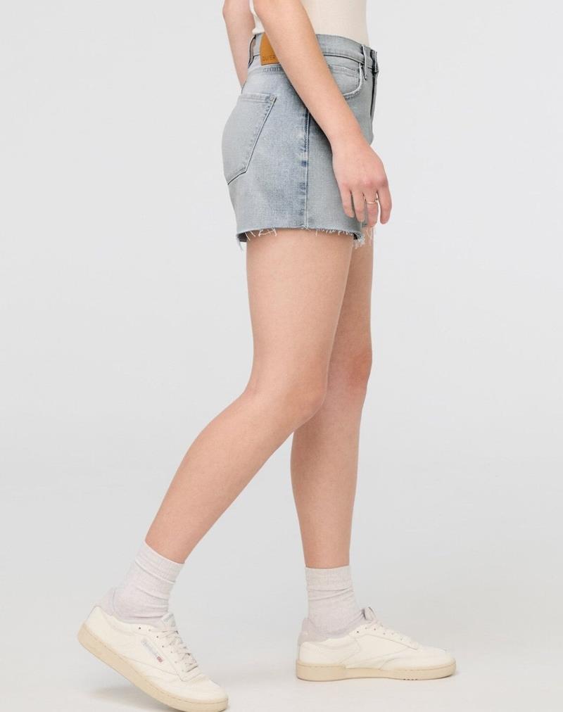 Midweight Denim High Rise Shorts, 5" Inseam - Womens - Light Bleach 2