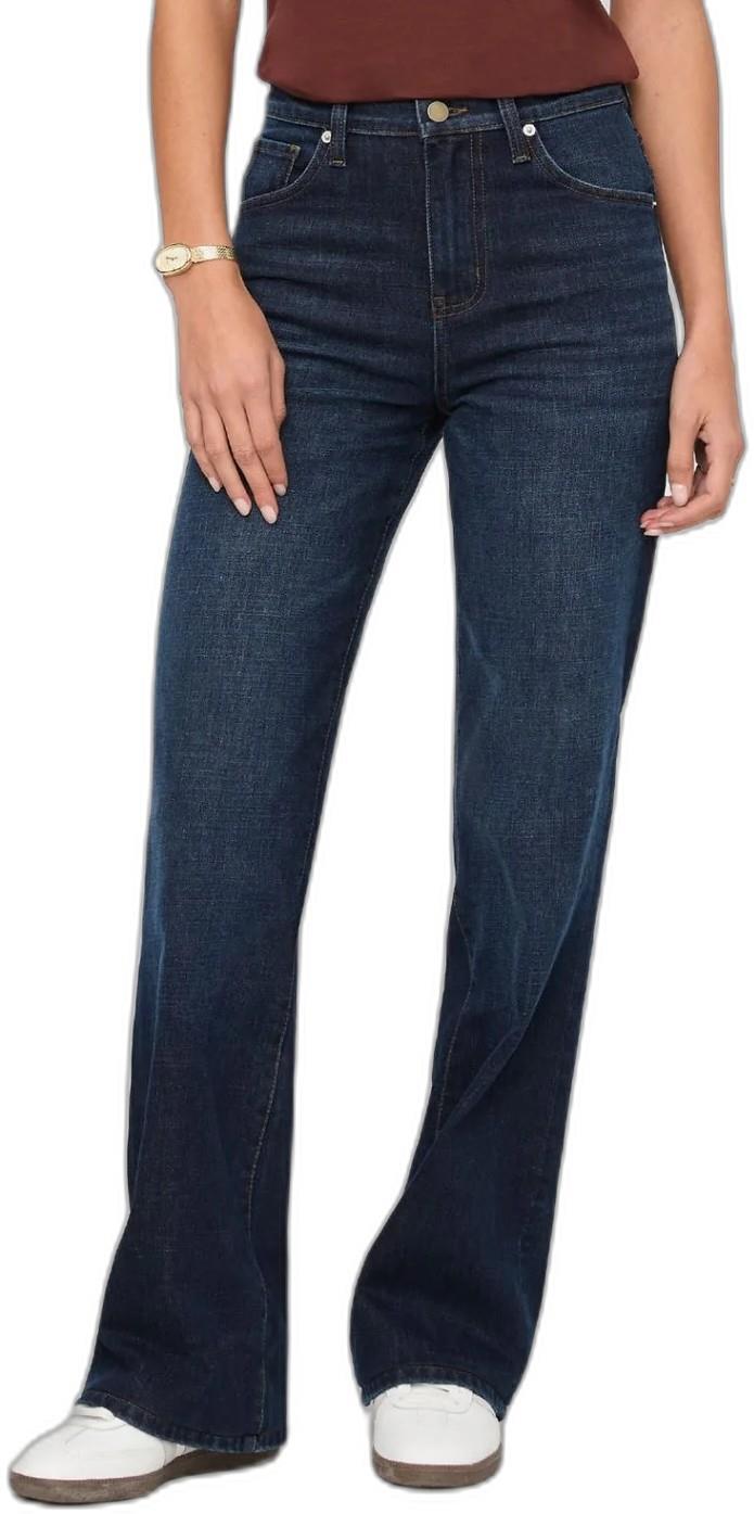 Midweight Performance Denim High Rise Wide Leg Jeans, 30" Inseam - Womens - moonlight blue 1
