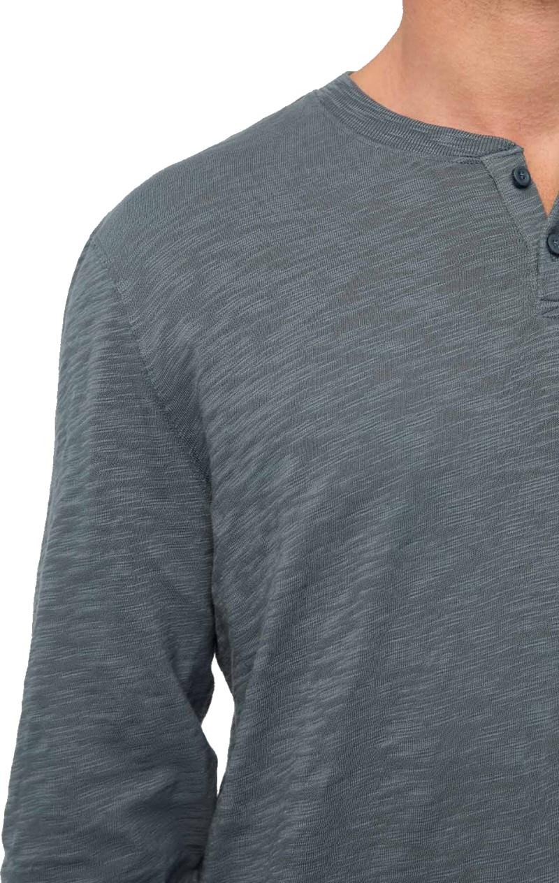 Midweight Slub Jersey LS Henley - Mens - slate blue 1