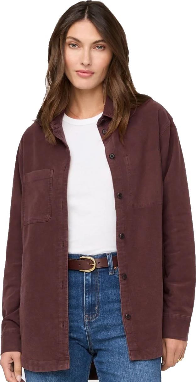 No Sweat Moleskin Overshirt - Womens - rich maroon 1