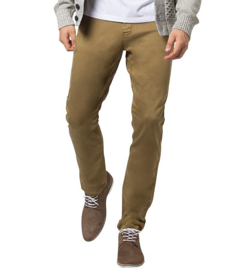No Sweat Relaxed Tapered Jeans, 34" Inseam - Mens - tobacco 1