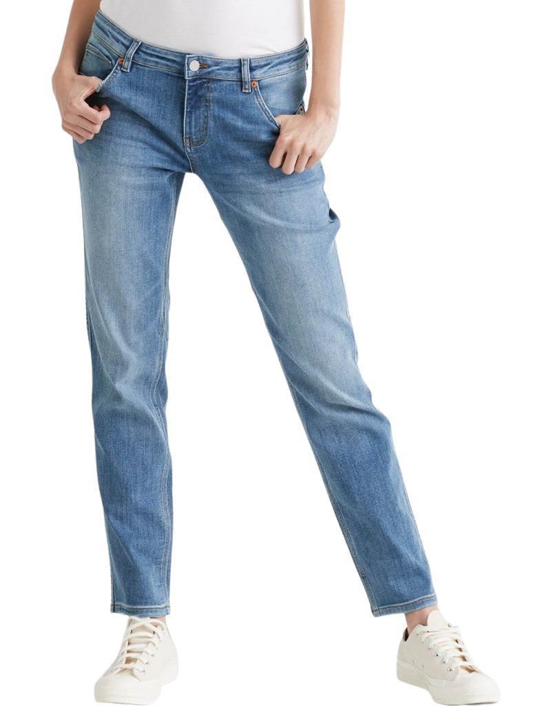 Performance Denim Girlfriend Jeans, 30" Inseam - Womens - Vintage Light Stone 1