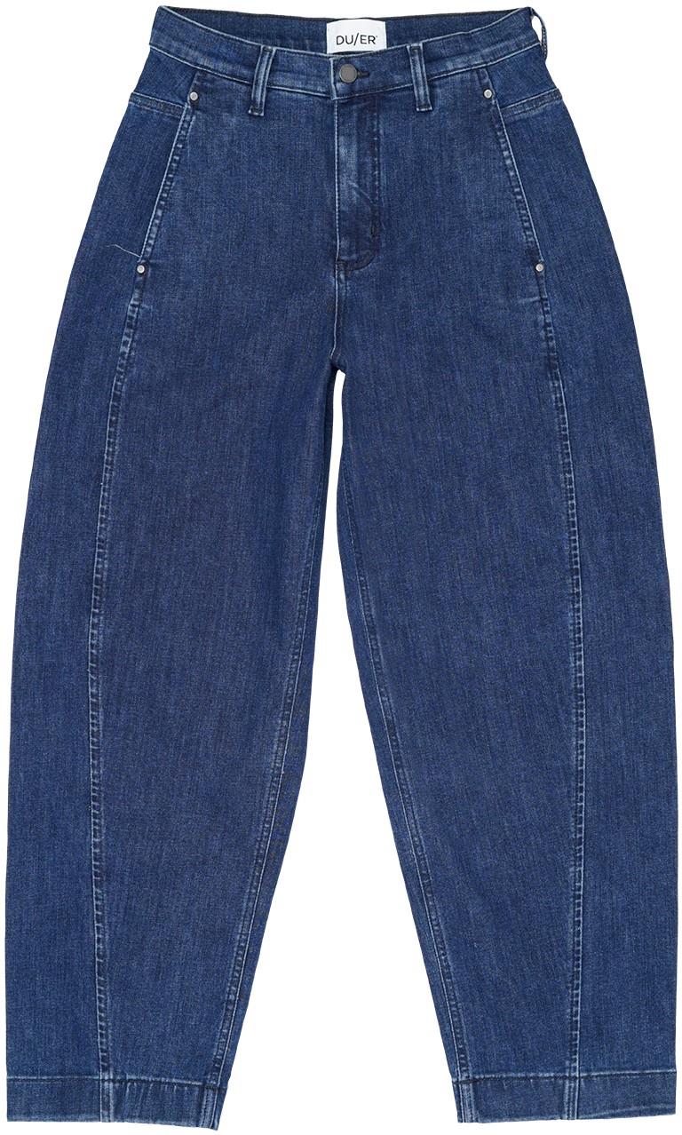 Performance Denim+ High-Rise Barrel Jeans, 30" Inseam - Womens - dark stone 1