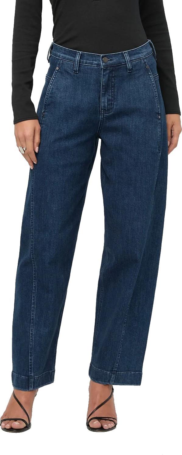 Performance Denim+ High-Rise Barrel Jeans, 30" Inseam - Womens - dark stone 1