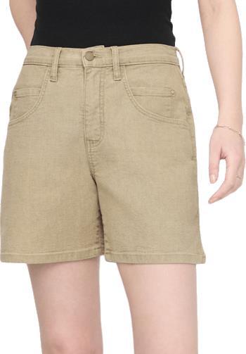 Performance Denim High Rise Shorts, 5" Inseam - Womens - tan 1