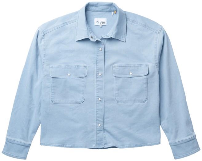 Performance Denim Lite Boxy Shirt - Womens - bleach 1