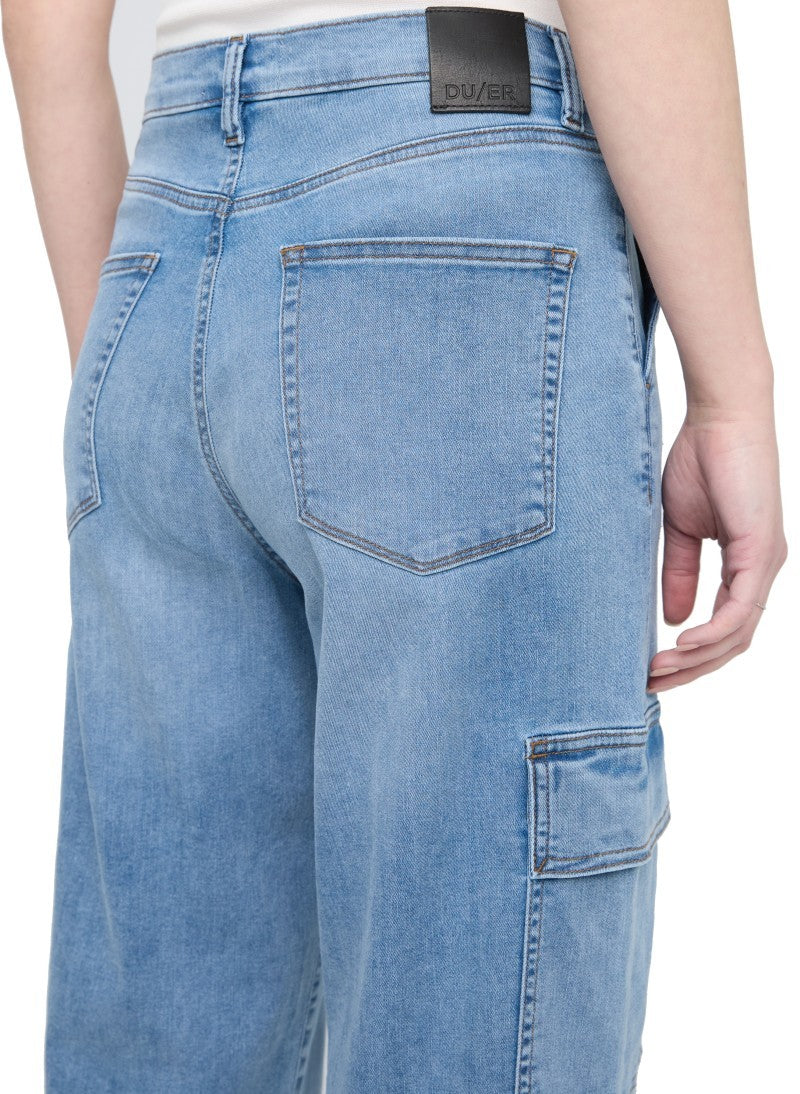 Performance Denim Lite High-Rise Cargo Jeans, 28" Inseam - Womens -  1
