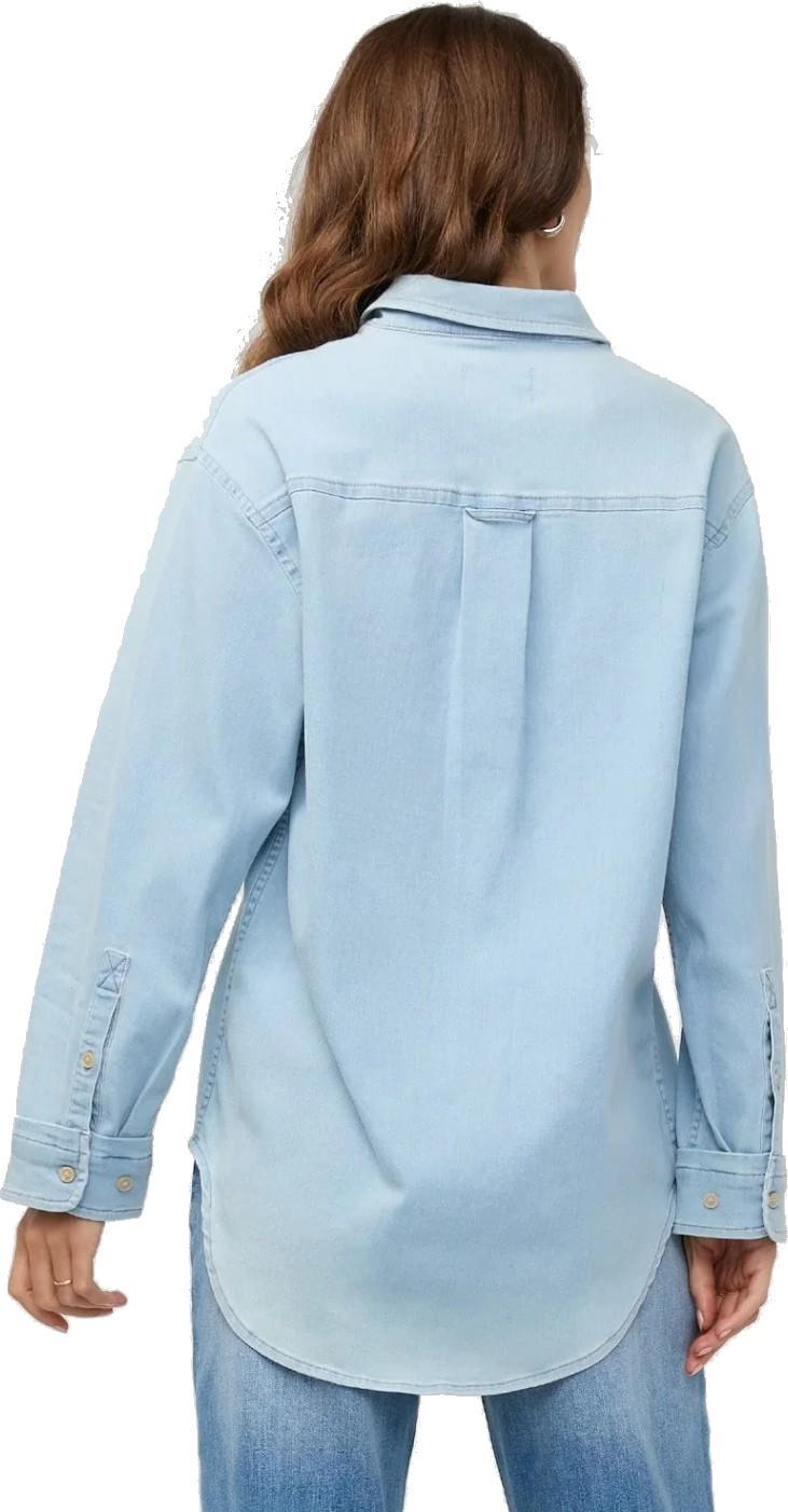 Performance Denim Lite Relaxed Button Down - Womens - bleach 1