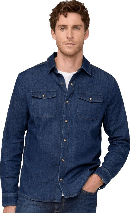 Performance Denim Lite Two-Pocket Shirt - Mens - dark stone 1