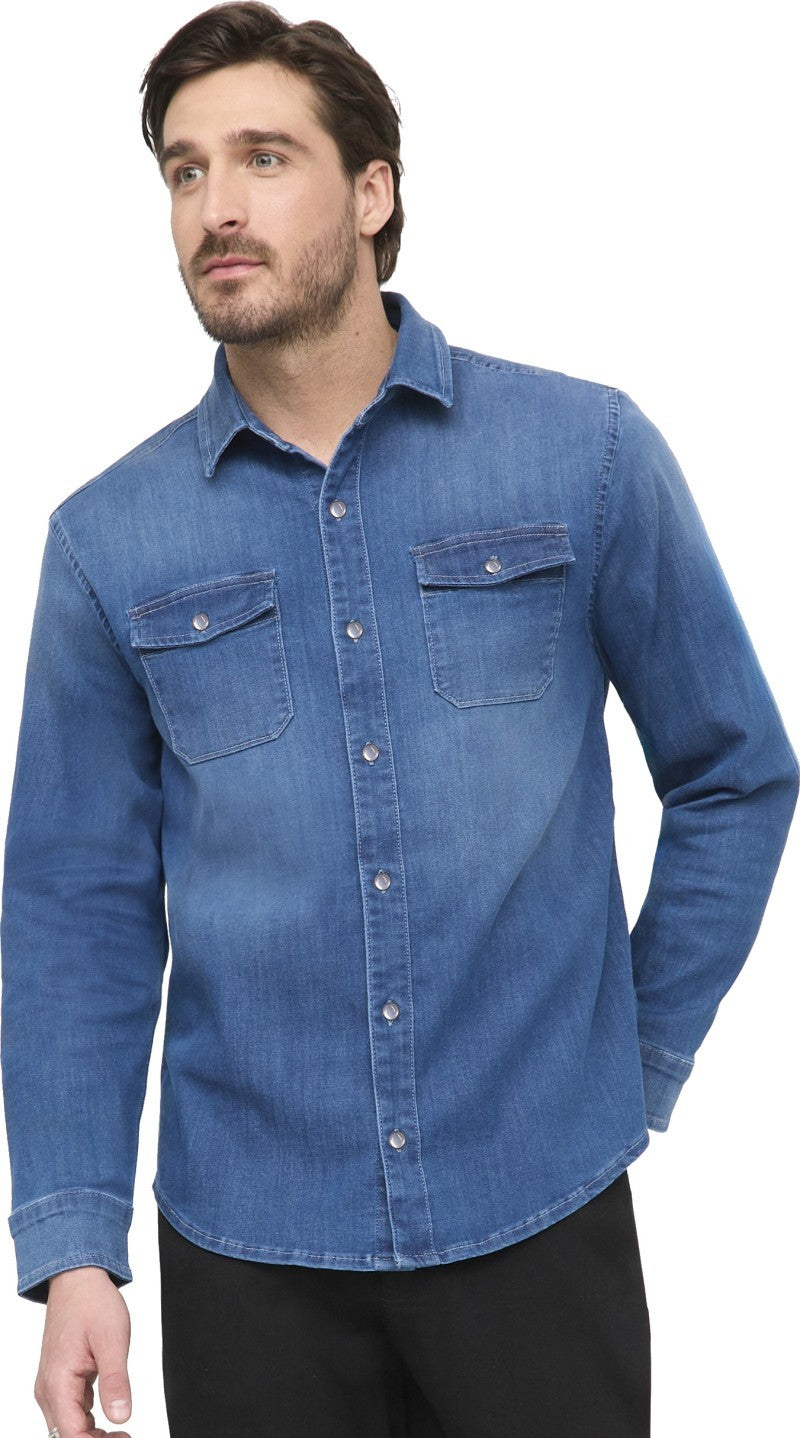 Performance Denim Lite Two-Pocket Shirt - Mens - haze indigo 1