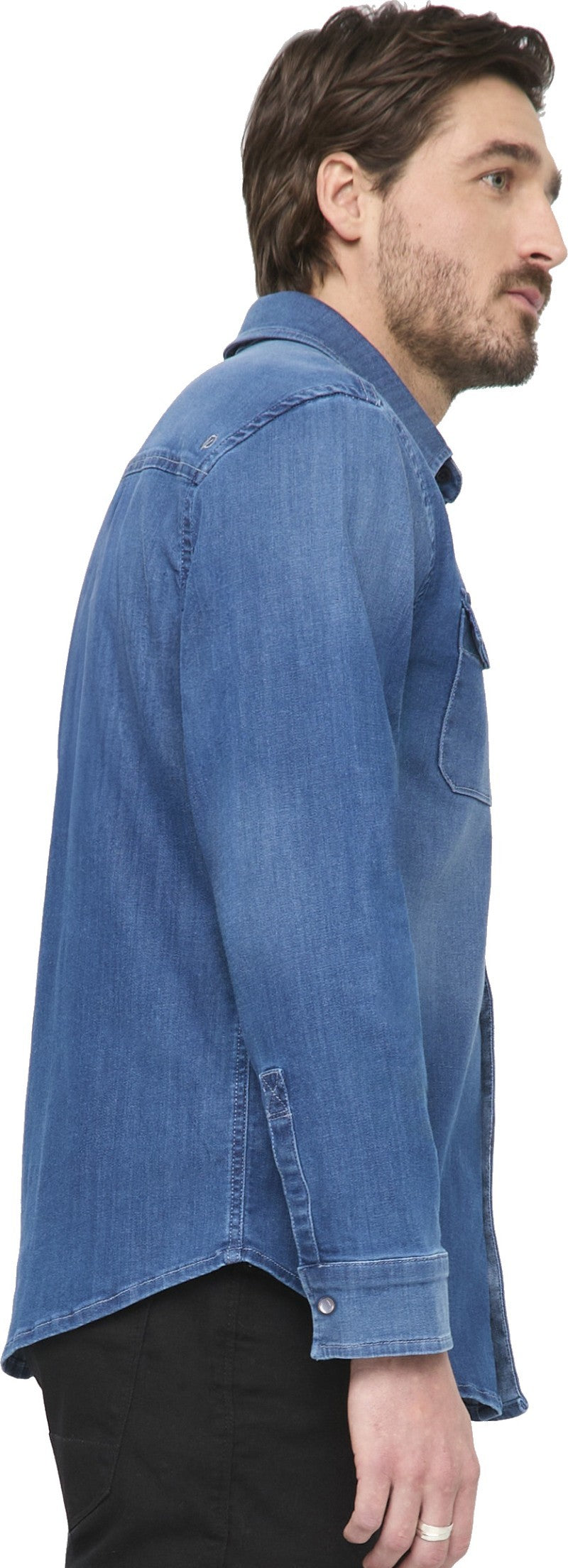 Performance Denim Lite Two-Pocket Shirt - Mens - haze indigo 1
