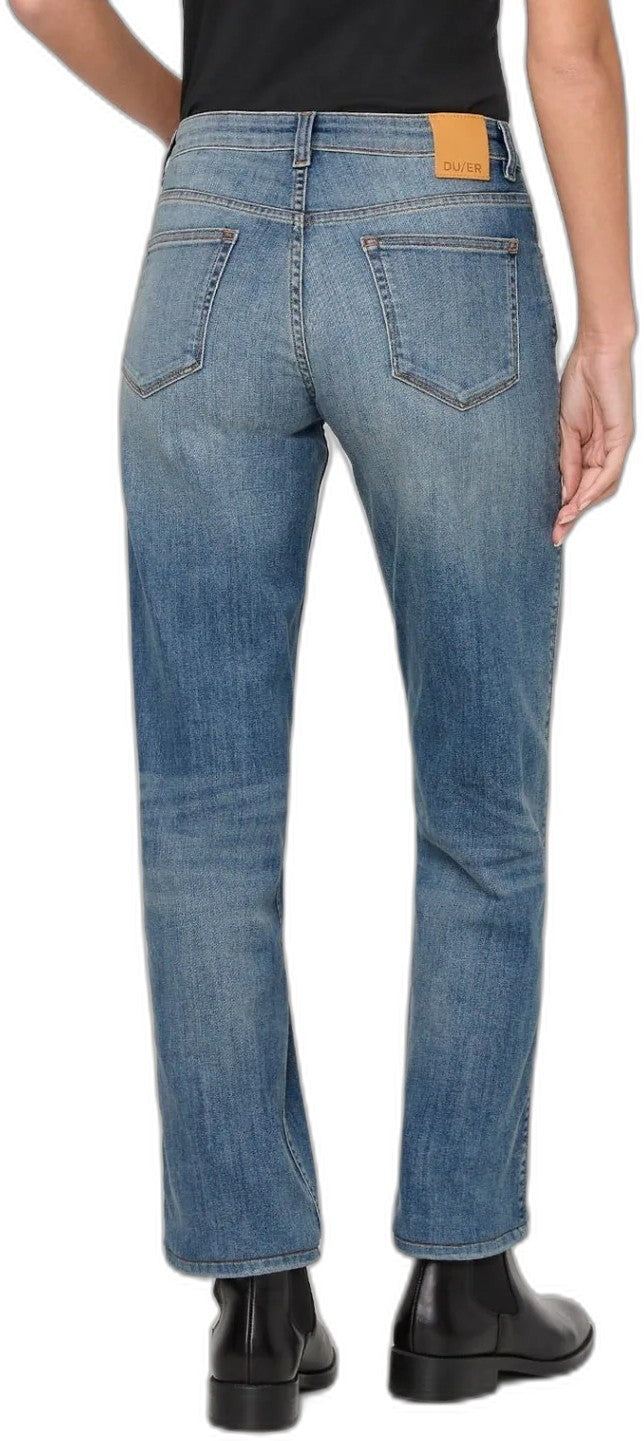 Performance Denim Mid Rise Straight Jeans, 30" Inseam - Womens - blue ash 1