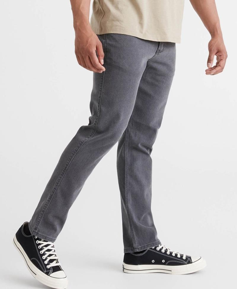 Performance Denim Relaxed Tapered Jeans, 30" Inseam - Wash - Mens - Aged Grey 3