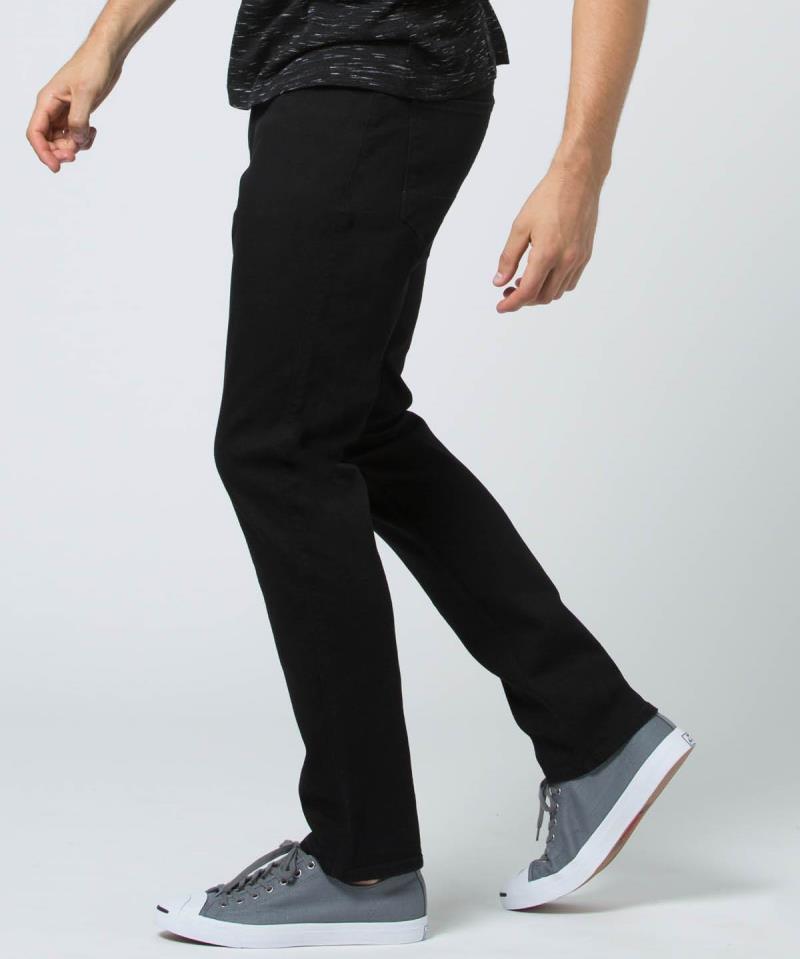 Performance Denim Relaxed Tapered Jeans, 32" Inseam - Rinse - Mens - Black 3