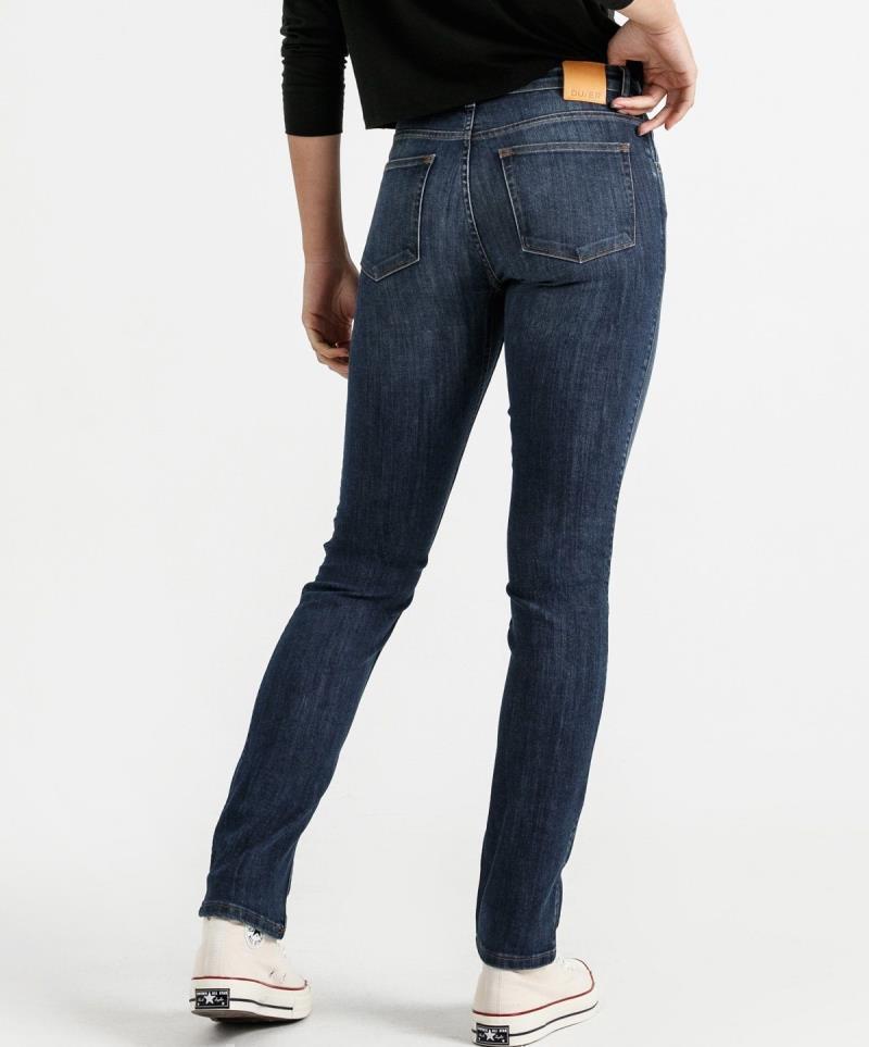 Performance Denim Slim Straight Jeans, 30" Inseam - Rinse - Womens - Dark Stone 2