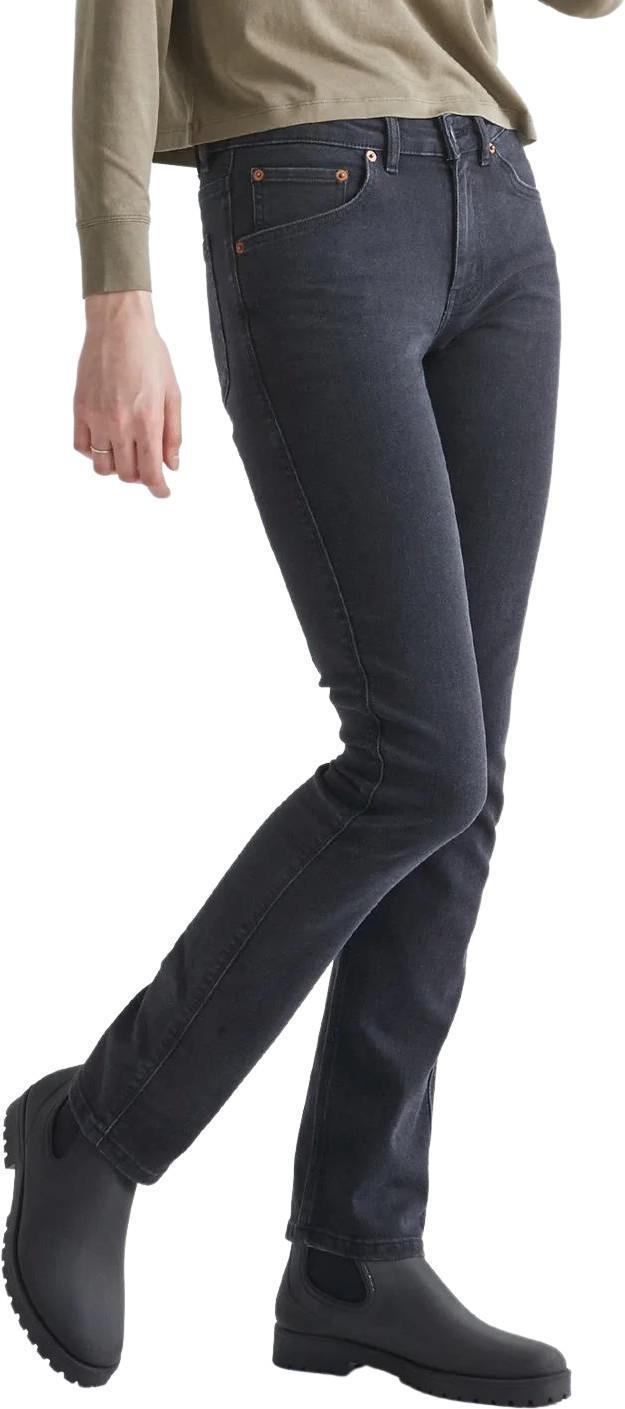 Performance Denim Slim Straight Jeans, 30" Inseam - Wash - Womens - Aged Black 1