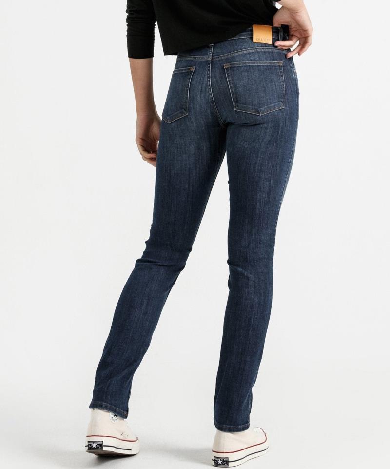 Performance Denim Slim Straight Jeans, 30" Inseam - Wash - Womens - Aged Medium Stone 2