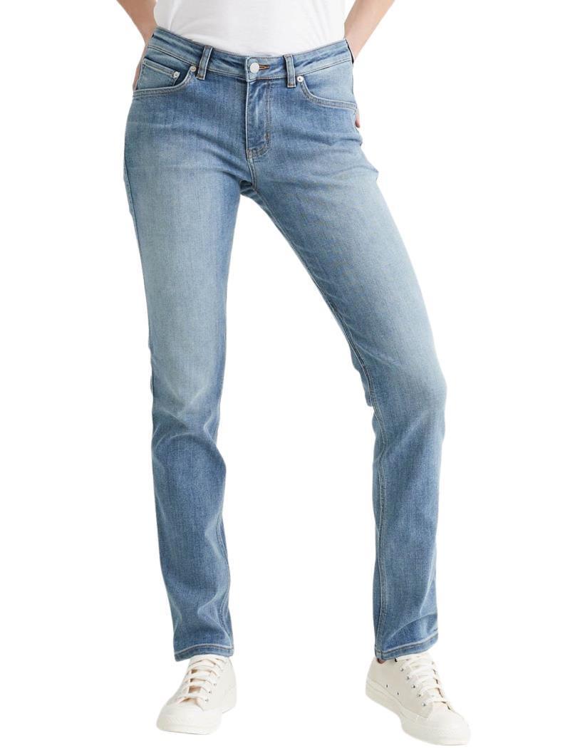 Performance Denim Slim Straight Jeans, 30" Inseam - Wash - Womens - Light Stone 1