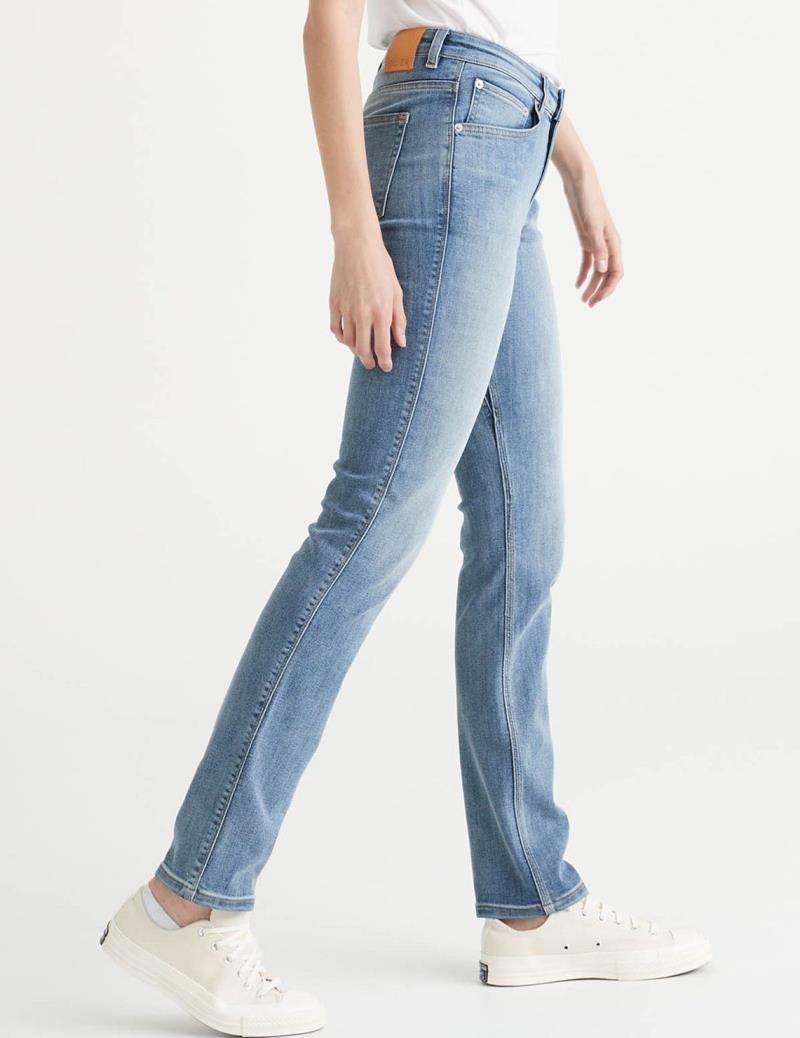 Performance Denim Slim Straight Jeans, 30" Inseam - Wash - Womens - Light Stone 3