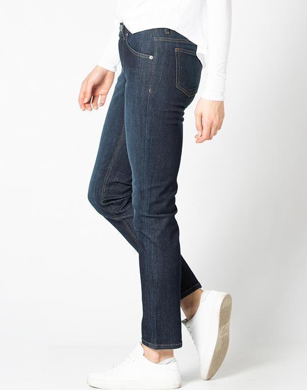 Performance Denim Slim Straight Jeans, 32" Inseam - Rinse - Womens - Dark Stone 3