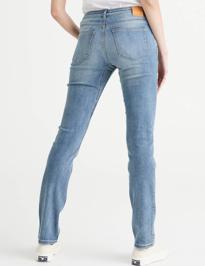 Performance Denim Slim Straight Jeans, 32" Inseam - Wash - Womens - Light Stone 2