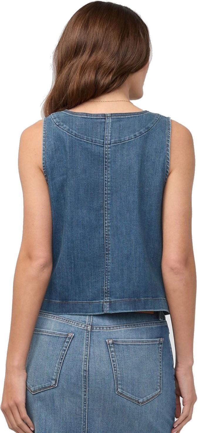 Performance Denim Zip Front Vest - Womens - blue ash 1