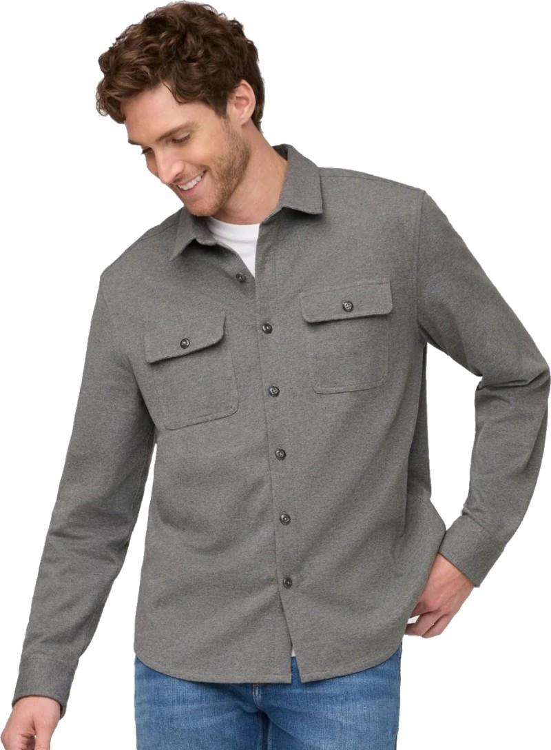 Performance Flannel Button Down - Mens - heather grey 1