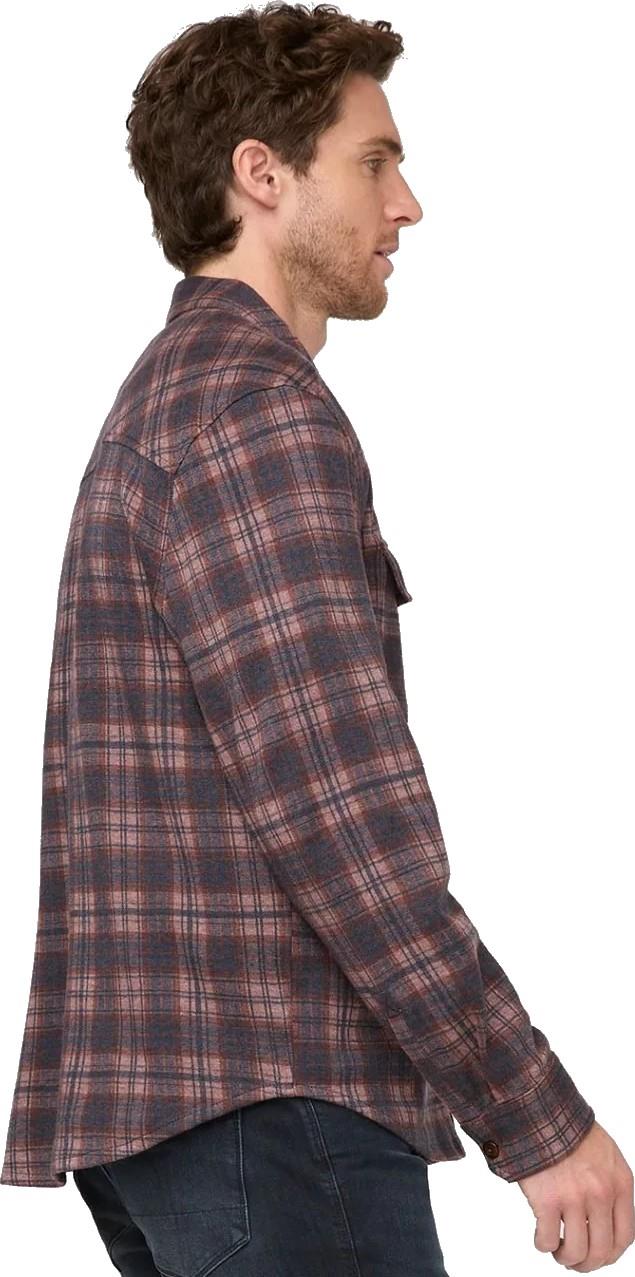 Performance Flannel Button Down - Mens - heather mauve plaid 1