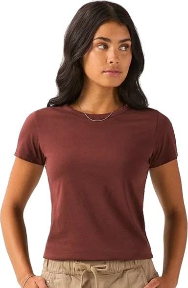 PurePima Slim Crew - Womens - chestnut 1