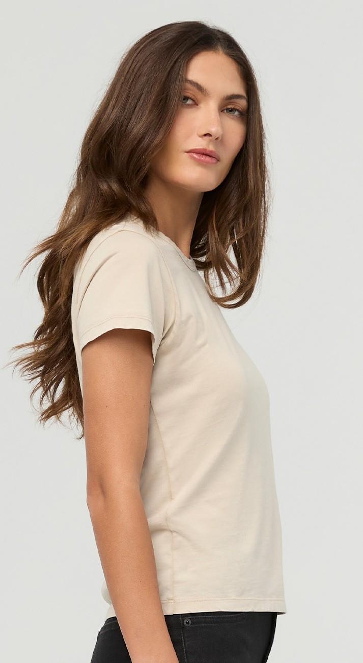 PurePima Slim Crew - Womens - washed stone 1