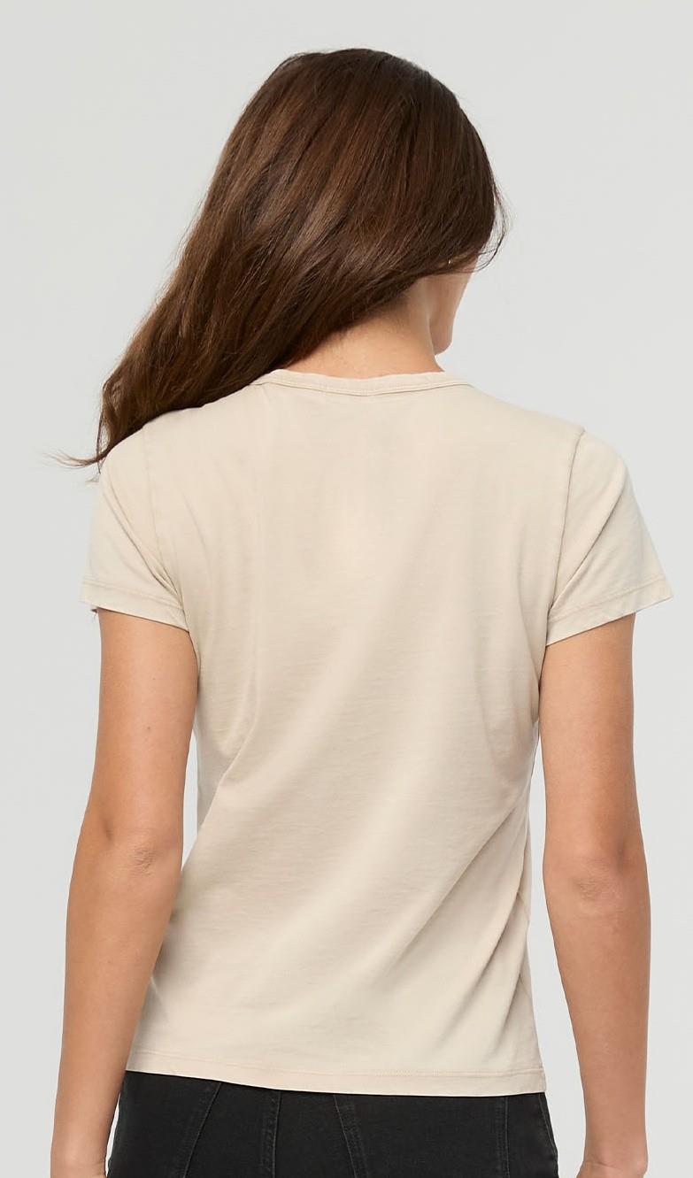 PurePima Slim Crew - Womens - washed stone 1