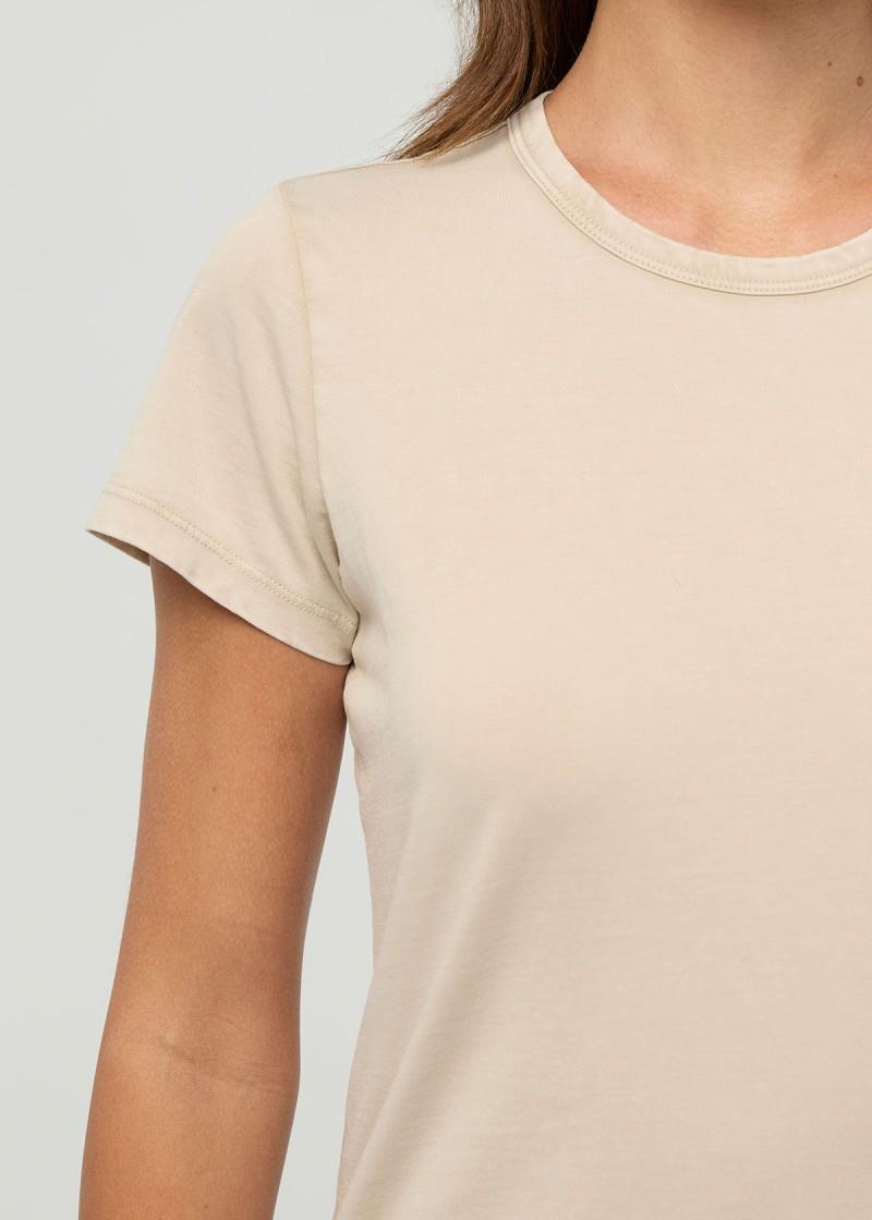 PurePima Slim Crew - Womens - washed stone 1