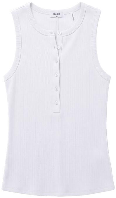 Ribbed Pima Roselin Henley - Womens - white 1
