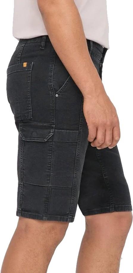 Stretch Canvas Cargo Shorts, 9" Inseam - Mens - black 1
