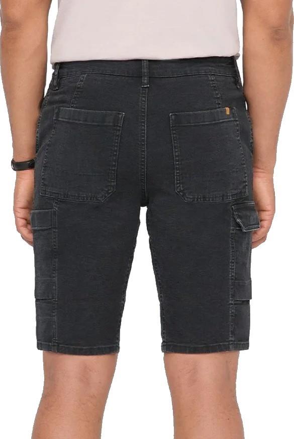 Stretch Canvas Cargo Shorts, 9" Inseam - Mens - black 1