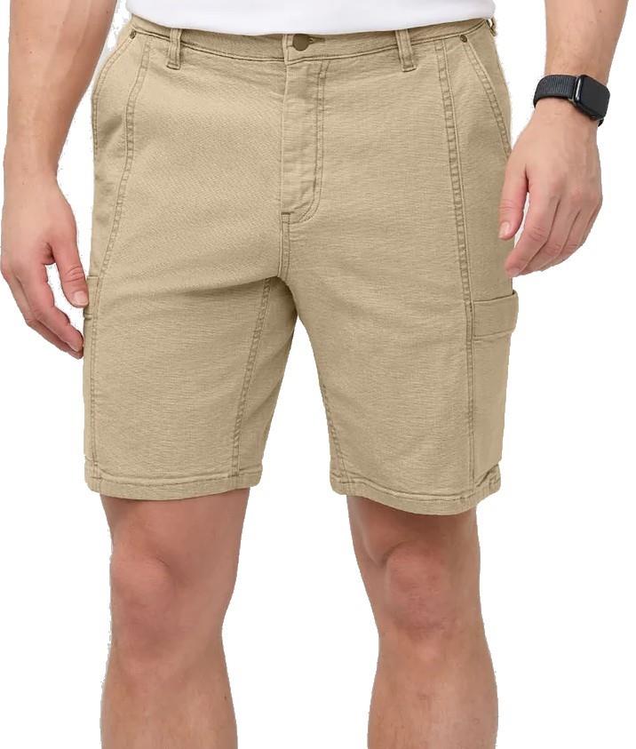 Stretch Canvas Cargo Shorts, 9" Inseam - Mens - tan 1