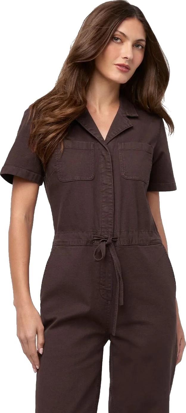 Stretch Canvas Girlfriend Jumpsuit, 30" Inseam - Womens - garment dye espresso 1