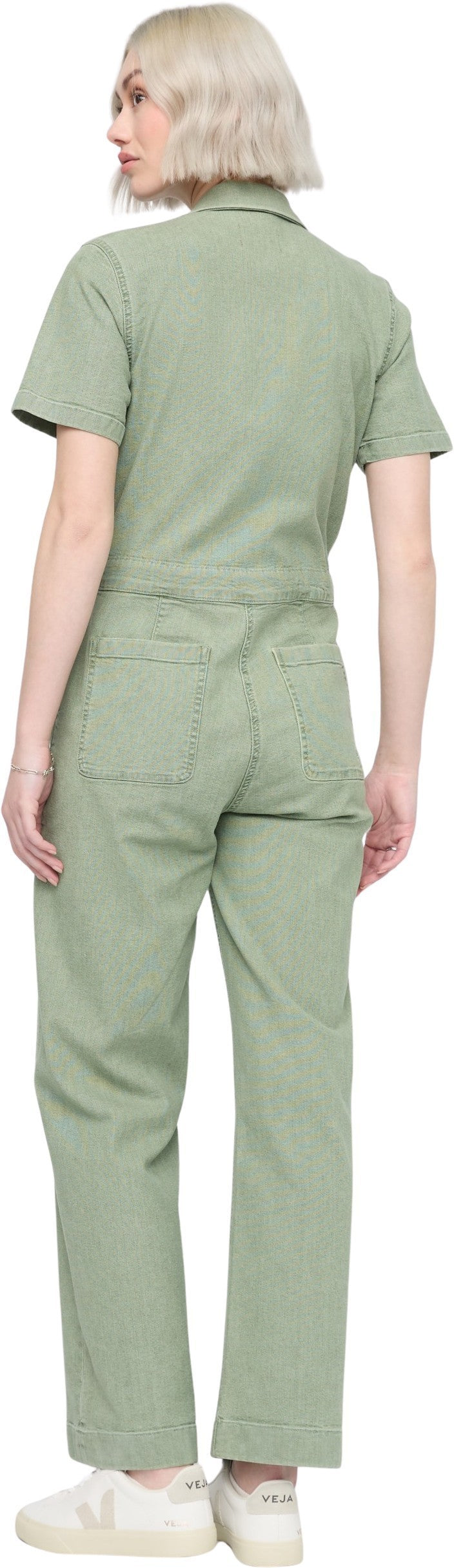 Stretch Canvas Girlfriend Jumpsuit, 30" Inseam - Womens - light pine 1