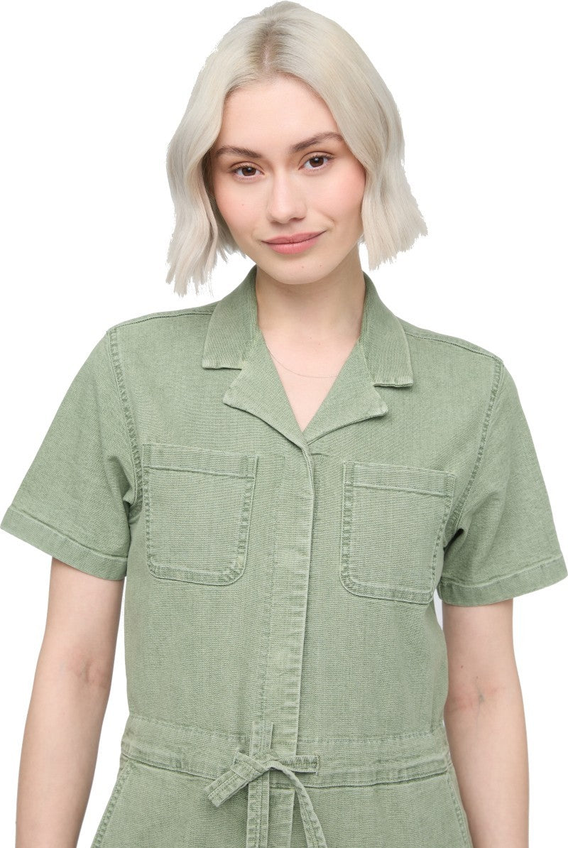 Stretch Canvas Girlfriend Jumpsuit, 30" Inseam - Womens - light pine 1