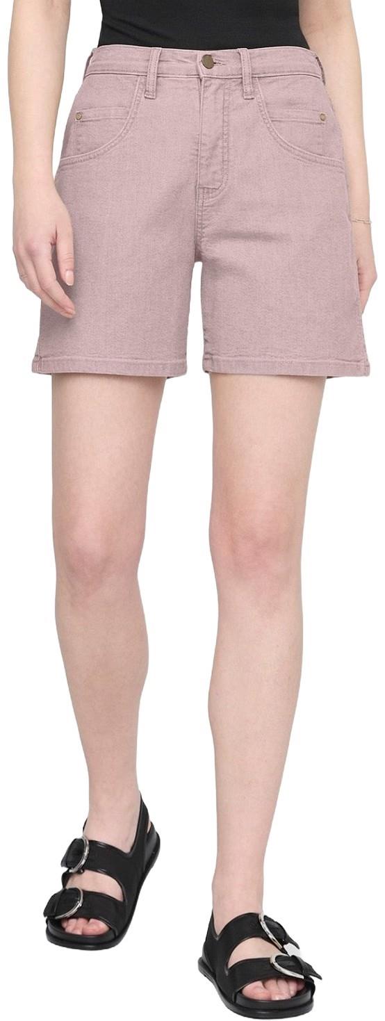 Stretch Canvas High-Rise Relaxed Shorts, 5" Inseam - Womens - chalk 1