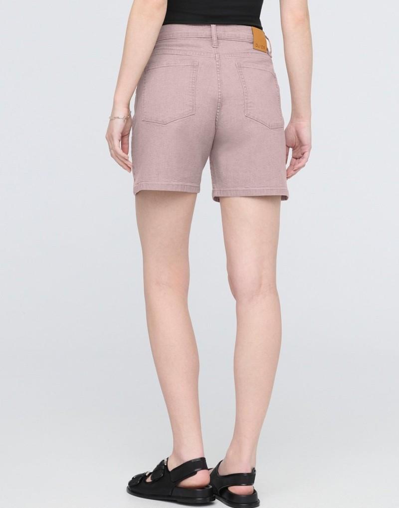 Stretch Canvas High-Rise Relaxed Shorts, 5" Inseam - Womens - chalk 1