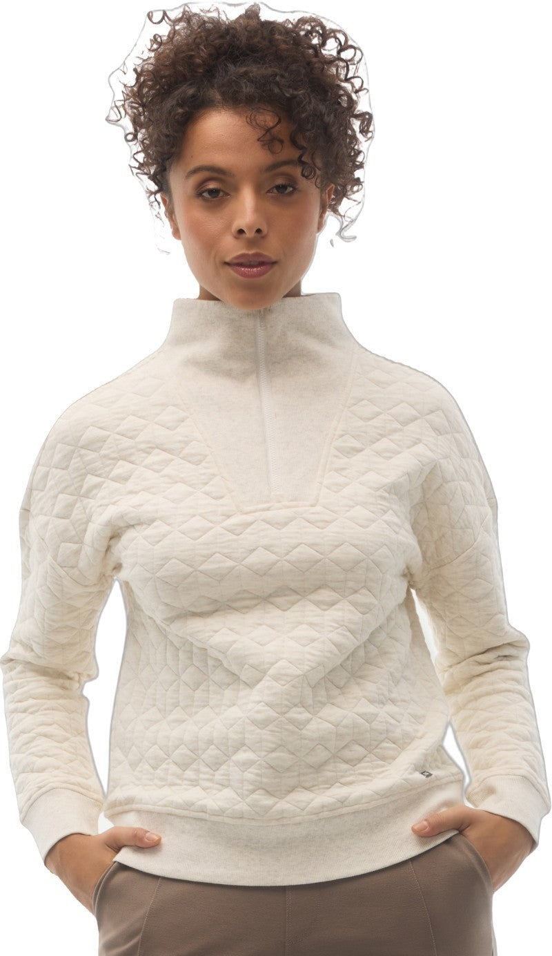Astrid Zip Neck Sweatshirt - Womens - birch heather 1